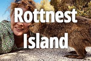 Rottnest Island with photo of Maya and Wallaby in background